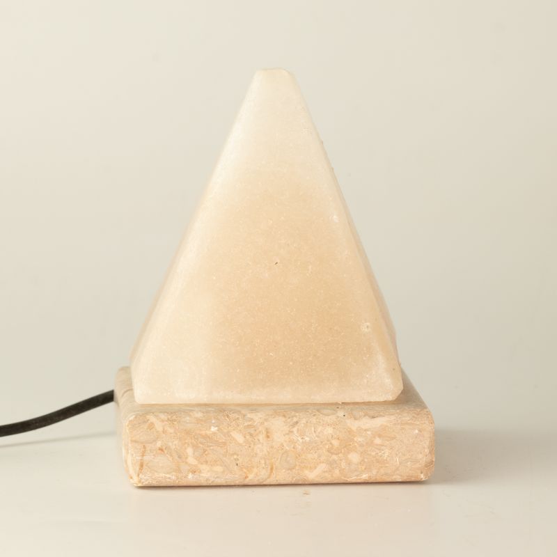 Kvalitná USB pyramídová solná lampa bielej farby - 9 cm (viacfarebná)