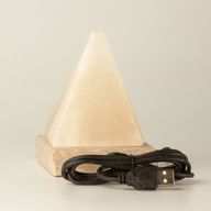 Kvalitná USB pyramídová solná lampa bielej farby - 9 cm (viacfarebná)