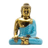 Buddha v tyrkysovo-zlatej farbe - Extra veľký 30 cm - Dotyk Zeme (Osvietenie)