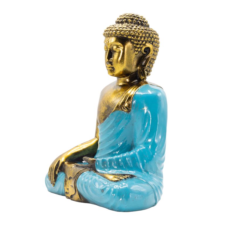 Buddha v tyrkysovo-zlatej farbe - Extra veľký 30 cm - Dotyk Zeme (Osvietenie)