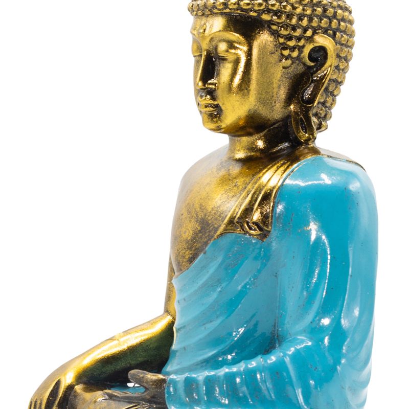 Buddha v tyrkysovo-zlatej farbe - Extra veľký 30 cm - Dotyk Zeme (Osvietenie)