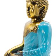 Buddha v tyrkysovo-zlatej farbe - Extra veľký 30 cm - Dotyk Zeme (Osvietenie)