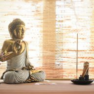 Biely a zlatý Buddha - extra veľký 30 cm - Namaste (Vitajte)