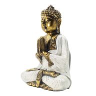 Biely a zlatý Buddha - extra veľký 30 cm - Namaste (Vitajte)