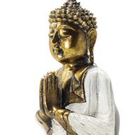 Biely a zlatý Buddha - extra veľký 30 cm - Namaste (Vitajte)