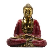 Červený a zlatý Buddha - Extra veľký 40 cm - Duyana Mudra (Meditácia)