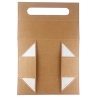 Skladacia darčeková krabička - tvar fľaše na víno (33,5 × 10 × 10,5 cm) - hnedej kraftovej farby