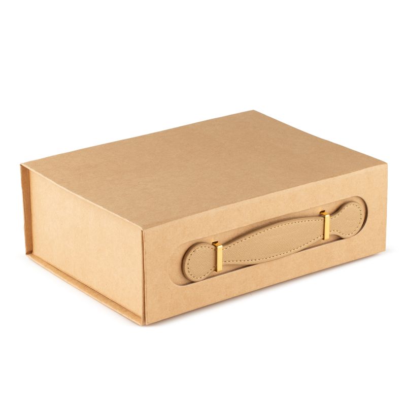 Skladací darčekový box - stredný darčekový košík (24x18.2x8cm) - hnedá kraft