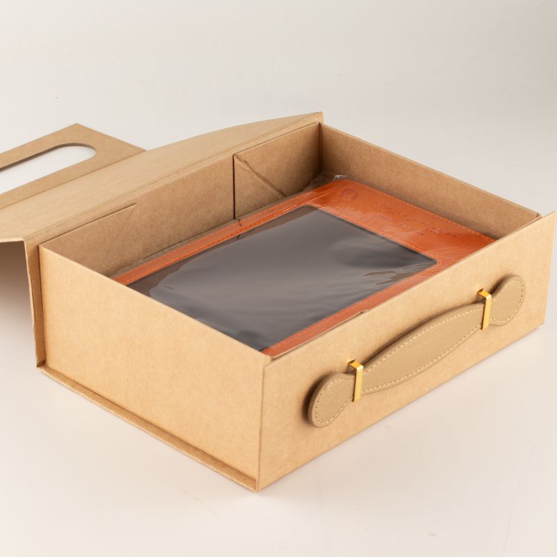 Skladací darčekový box - stredný darčekový košík (24x18.2x8cm) - hnedá kraft