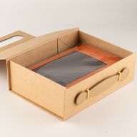 Skladací darčekový box - stredný darčekový košík (24x18.2x8cm) - hnedá kraft