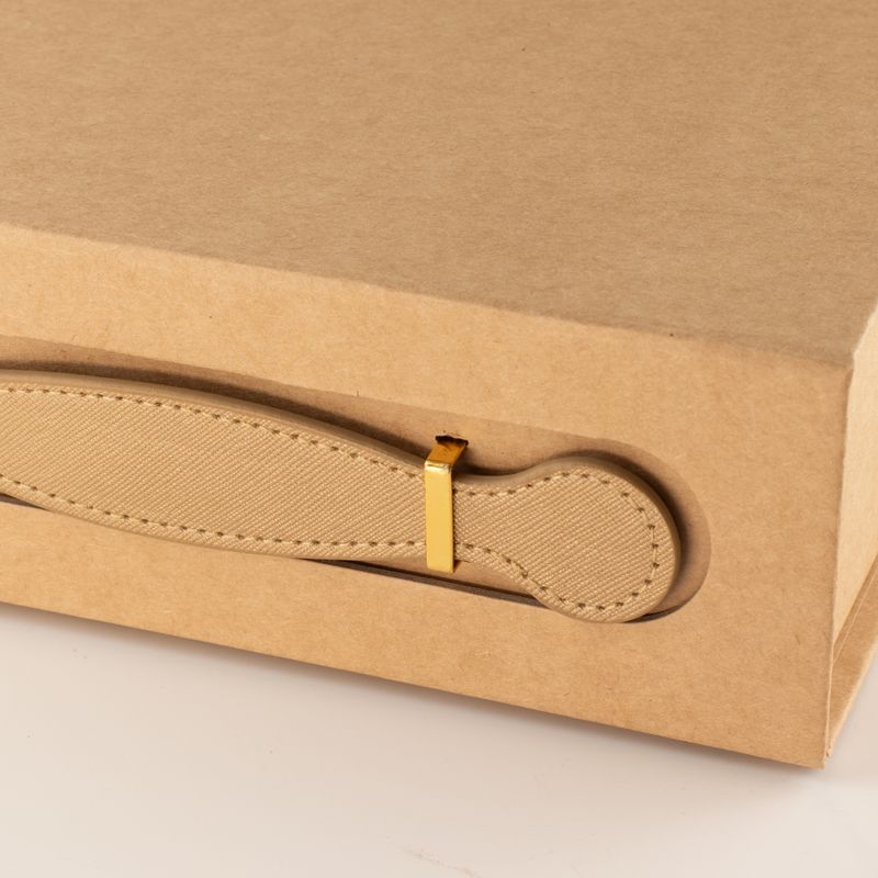 Skladací darčekový box - stredný darčekový košík (24x18.2x8cm) - hnedá kraft