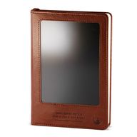 Zápisník zámerov - LCD čistiaca utierka na obrazovku - hnedý kožený vzhľad - mosadzný list - 80 listov