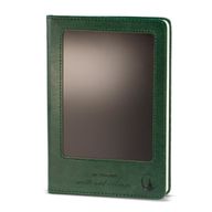 Zápisník úmyslu - LCD utieracia obrazovka - zelený kožený efekt - mosadzný list - 80 listov