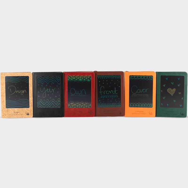 Denník zámerov - utierka na čistenie LCD obrazovky - efekt korkovej kože - mosadzný list - 80 listov