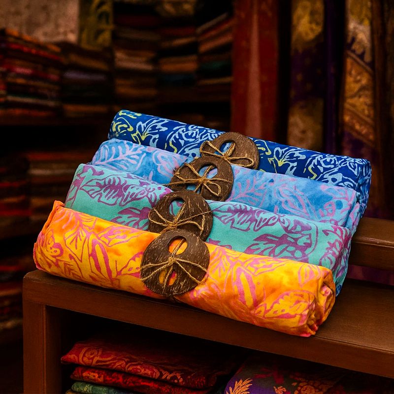 Bali bloková tlač sarong - tropický