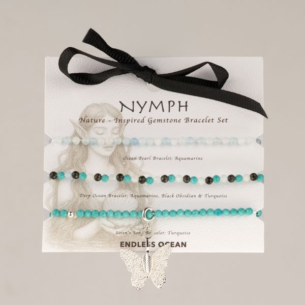 Súprava náramkov z drahých kameňov Nymph Spirit – Nekonečný oceán