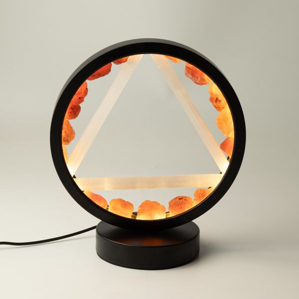 Drahokamová lampa - Ohnivá - karneol a selenit