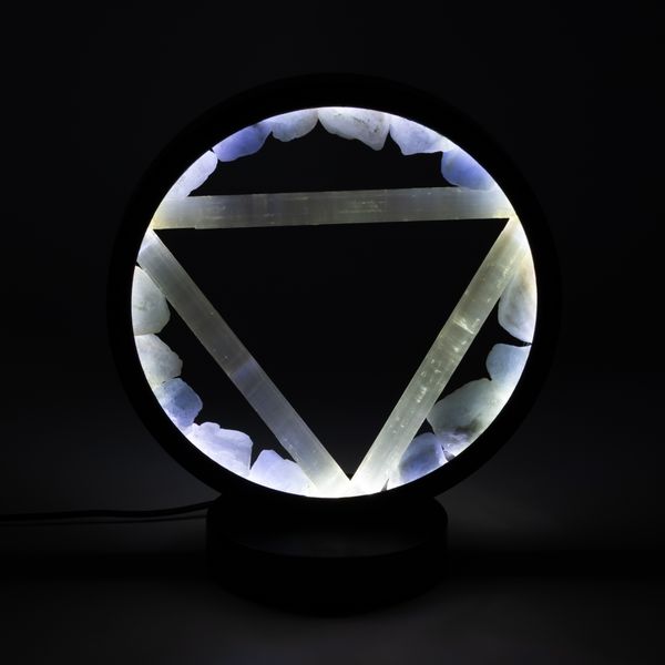 Drahokamová lampa - Voda - akvamarín a selenit