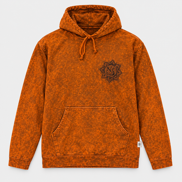 S Nomad Sari – Tenká tričková mikina Stone Washed s kapucňou a klokaním vreckom - oranžová