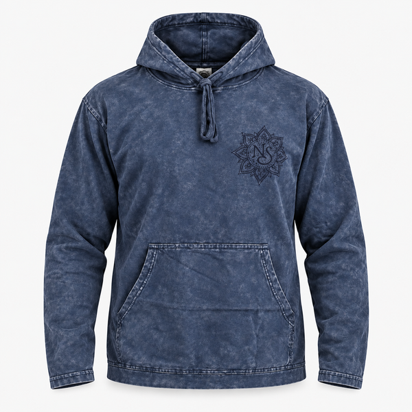 Nomad Sari – Tenká tričková mikina Stone Washed s kapucňou a klokaním vreckom - Fialová
