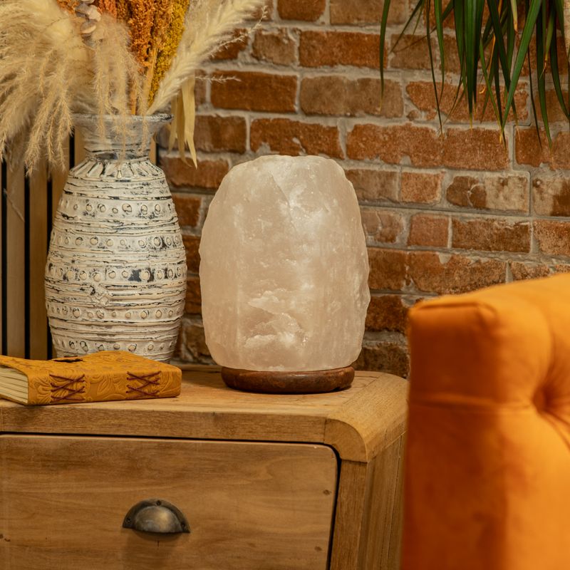 Lampa z kryštálovej skaly himalájskej soli - s podstavcom, približne 8–10 kg