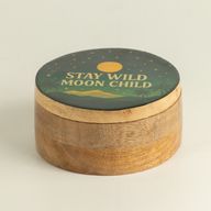 Okrúhla smaltovaná krabička - Stay Wild Moon Child