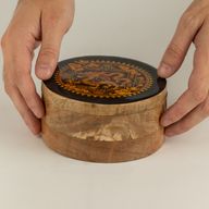 Okrúhla smaltovaná škatuľka – Drak Jin Jang