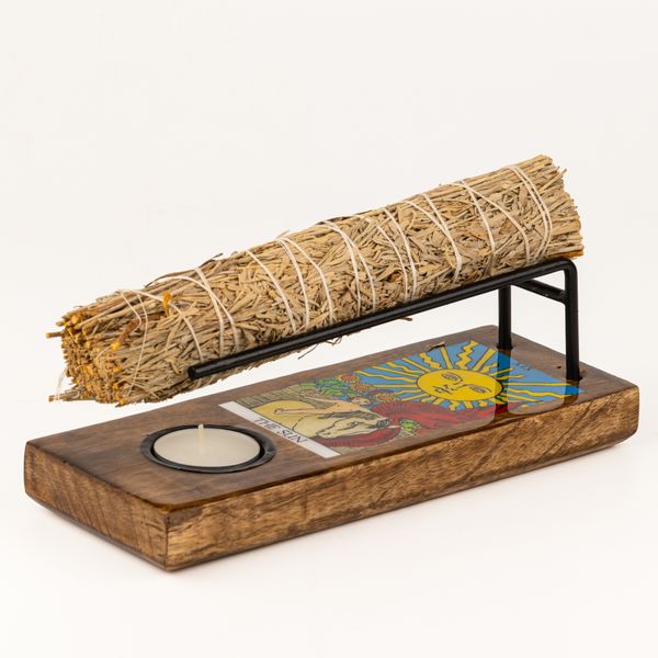 Veľký Smaltovaný Stojan na Palo Santo - Slnko