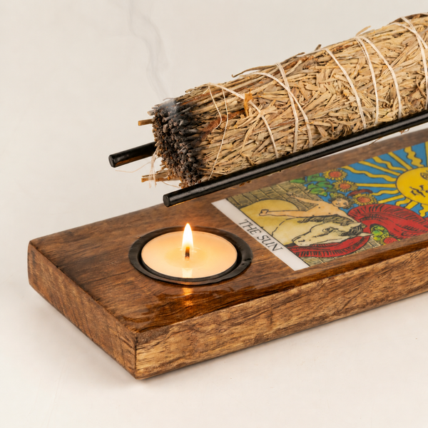 Veľký Smaltovaný Stojan na Palo Santo - Slnko