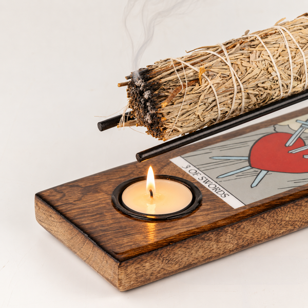 Veľký smaltovaný Stojan na Palo Santo - 3 meče