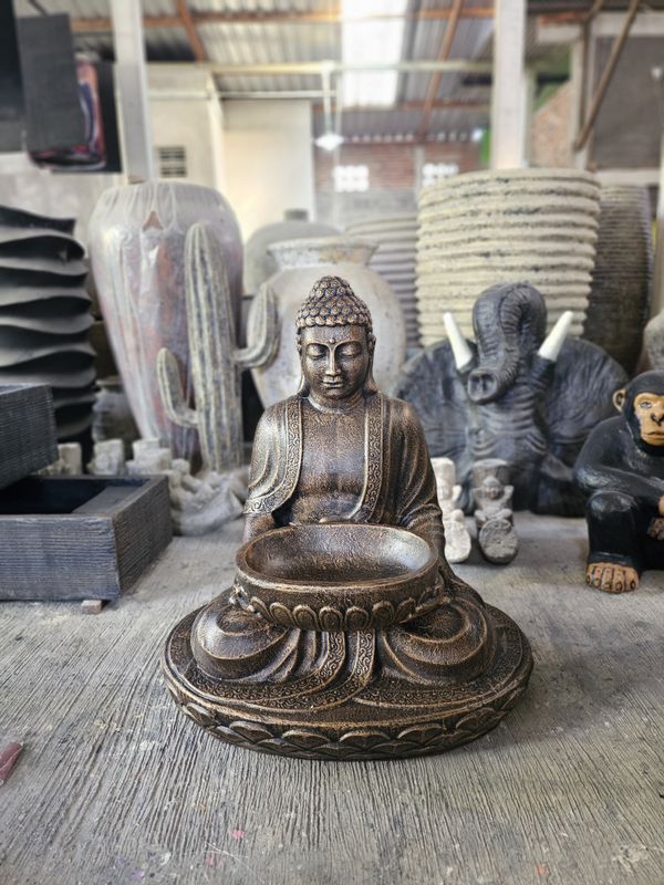 Veľký sediaci Budha s miskou 80 cm
