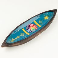 Smaltovaná miska na vonné tyčinky – mangové drevo – mandala