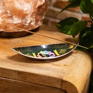 Smaltovaná miska na vonné tyčinky – hliník – Lotos Budha Čakra