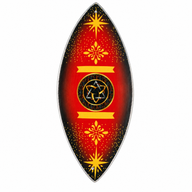 Smaltovaná miska na vonné tyčinky - hliník - pohanská triquetra