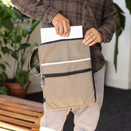 Veľké plátenné puzdro na notebook – olivové