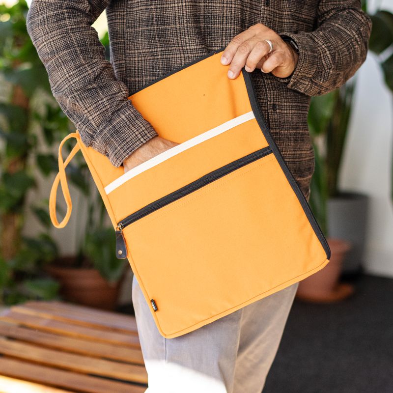 Veľké plátenné puzdro na notebook – oranžové