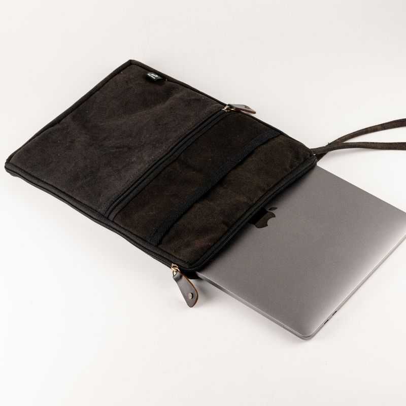 Cestovné puzdro na notebook s efektom Stonewash – antracitové