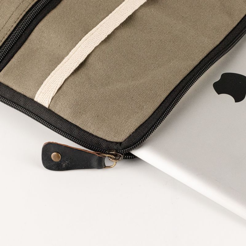 Plátenné puzdro na tablet – olivové