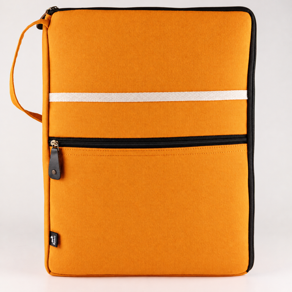 Veľká Plátená Taška na Notebook - Oranžová - 30x40cm