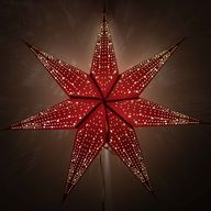 Hviezdna lampa - Šťastná červená - Sedemcípa - 60cm