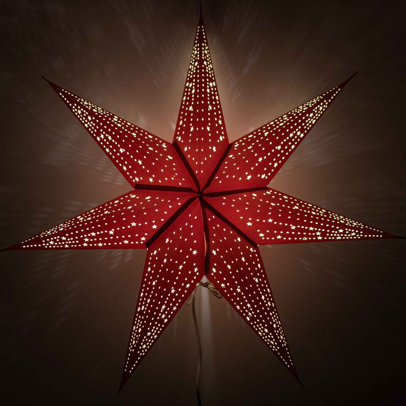 Hviezdna lampa - Šťastná červená - Sedemcípa - 60cm
