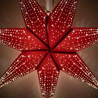 Hviezdna lampa - Šťastná červená - Sedemcípa - 60cm