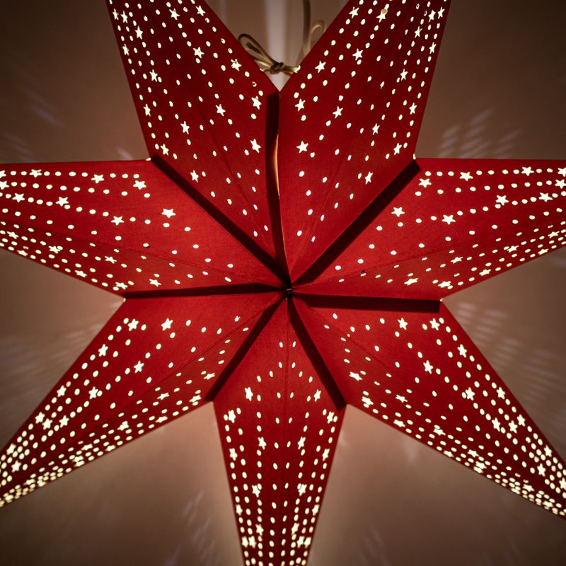 Hviezdna lampa - Šťastná červená - Sedemcípa - 60cm