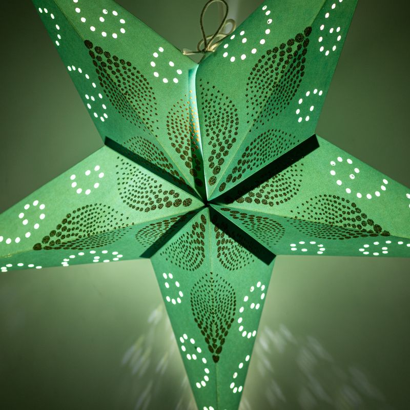 Hviezdna lampa - Zelený festival - Päťcípa - 60 cm