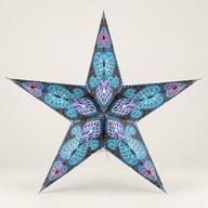 Hviezdna lampa - Fialovo-tyrkysový páv, päťcípa - 60 cm