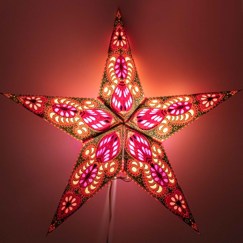 Hviezdna lampa - Fire Festival päťcípa - 60 cm