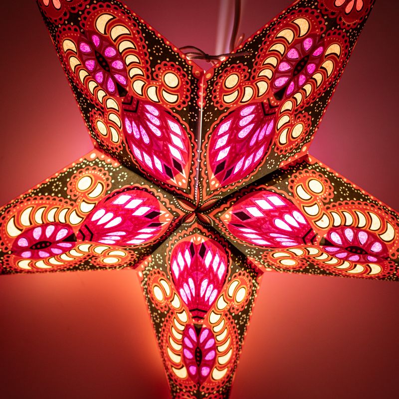Hviezdna lampa - Fire Festival päťcípa - 60 cm