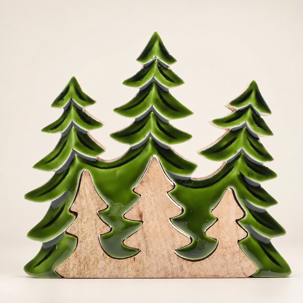 Stratený v Lese - Drevená 3D Dekorácia Tri Stromy - 20x23cm