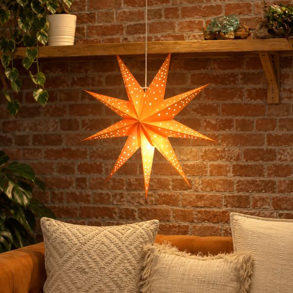 Lampa v tvare hviezdy - Orange Lights - deväťcípa - 45 cm