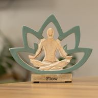 Drevená jogínka – Lotosový kvet – tyrkysová – Flow